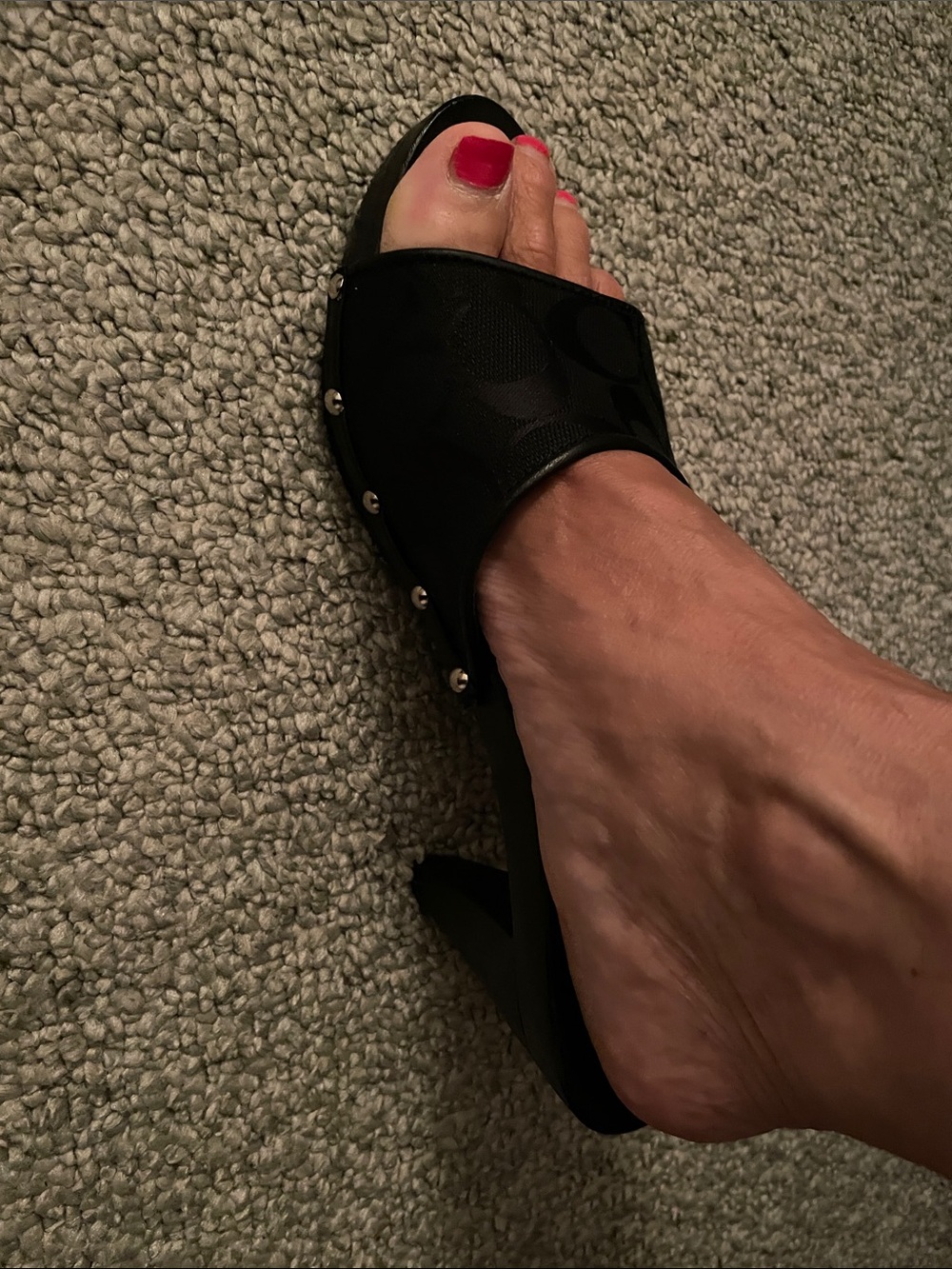 COACH Women's Black Slide Sandals - Picture 6 of 6